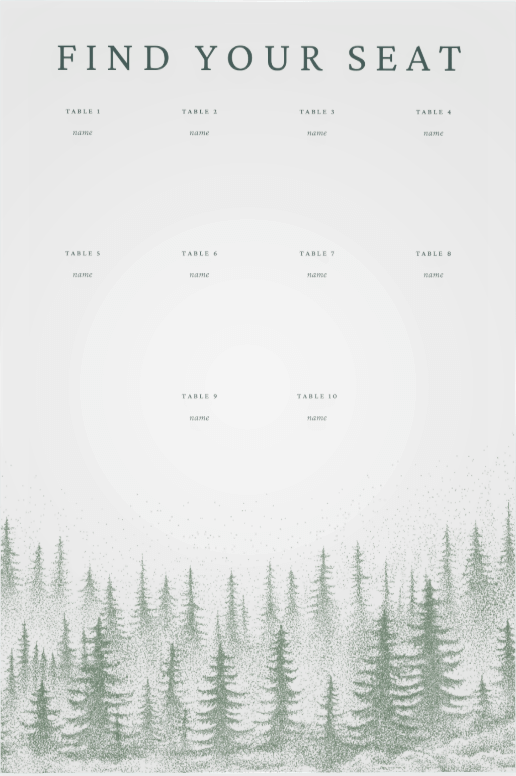Wedding Signage 2025 - seating chart for forest wedding